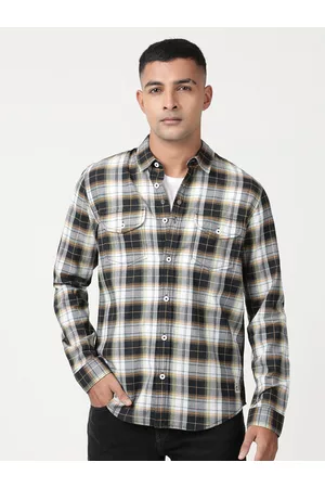 Lee Men Tartan Checked Casual Cotton Shirt
