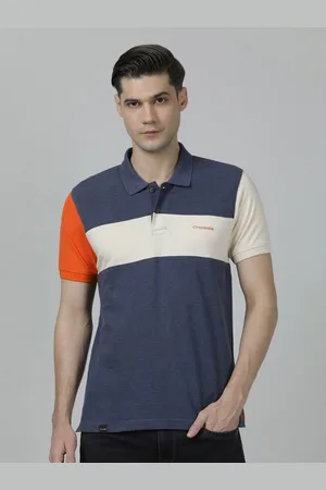 Crocodile Men Colourblocked Polo Collar Cotton T-shirt