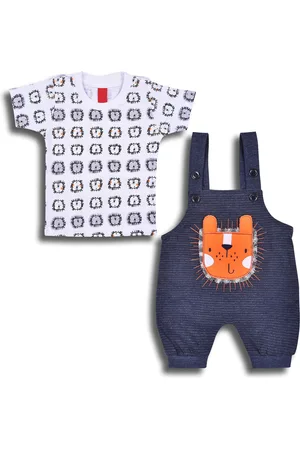 Wish Karo Boys Printed T-shirt with Dungaree
