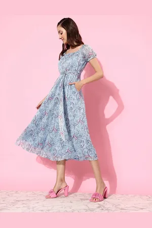 Miss Chase Ethnic Motifs Georgette Midi Dress
