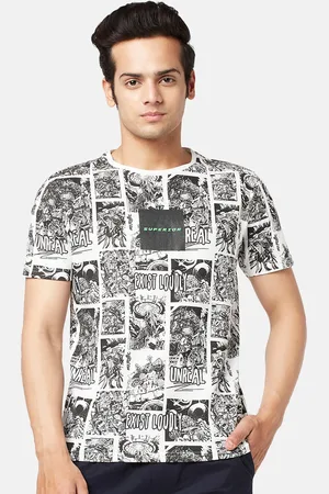 PEOPLE Men Printed Cotton T-shirt