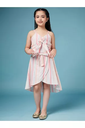 pspeaches Girls Striped Pure Cotton Clothing Set
