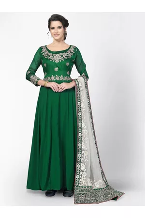 Divine International Trading Co Green & White Embroidered Unstitched Dress Material