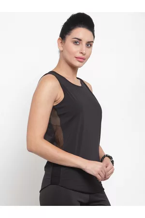 Boston Club Women Black Solid Round Neck T-shirt