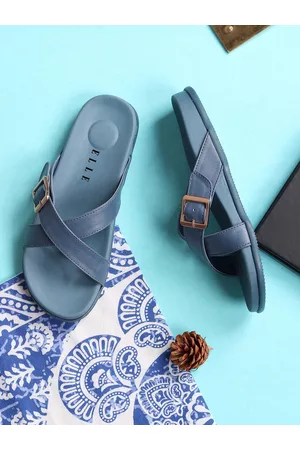 Elle Women Textured Open Toe Flats