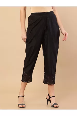 Soch Women Black High-Rise Crop Trouser