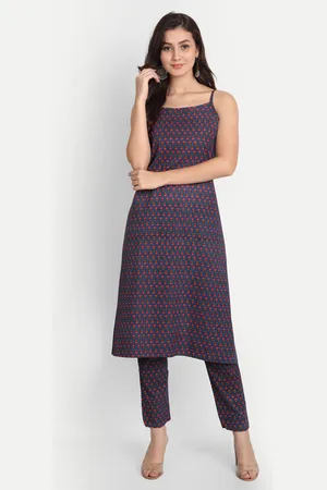 Jilmil Women Purple Floral Printed Pure Cotton Kurta with Trousers