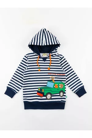 Juscubs Boys Striped Hooded Cotton Sweatshirt