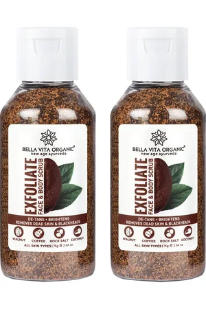 Bella Vita Set of 2 Exfoliate Face & Body Scrub Grit for Tan Removal - 75g each