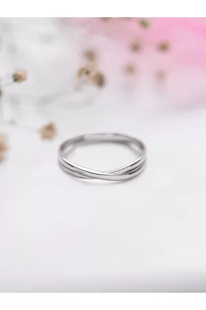 Zavya Men Rhodium-Plated Adjustable Finger Ring