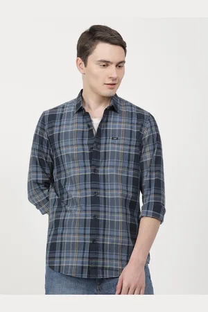 Lee Men Slim Fit Tartan Checked Casual Cotton Shirt