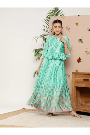 NEERU'S Lehenga Choli : Buy NEERU'S Green Coral Sequinned Ready To Wear  Lehenga Blouse With Dupatta (set Of 3) Online | Nykaa Fashion