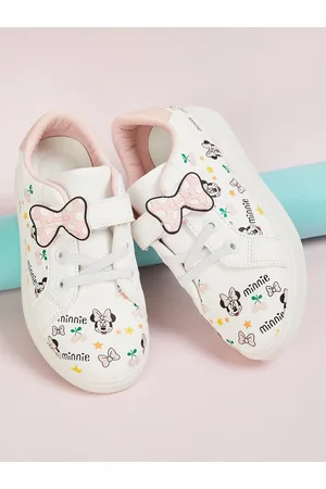 Lifestyle Girls White Printed Sneakers