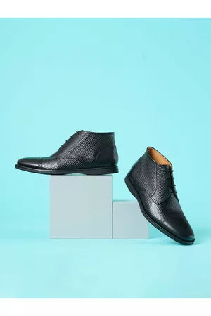 Ruosh Men Textured Leather Regular Boots