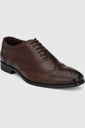 Invictus Men Brown Perforated Formal Oxfords
