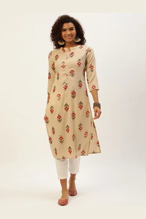 SWAGG INDIA Ethnic Motifs Foil Print Viscose Rayon Straight Kurta
