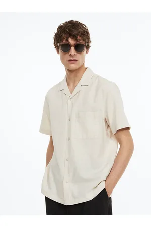 H&M Men Regular Fit Linen-Blend Shirt