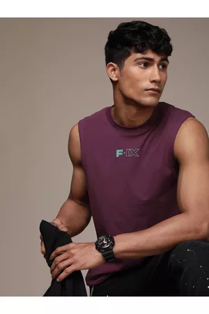 FORCE IX Men Pure Cotton Brand Logo Printed T-shirt