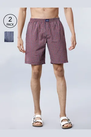 Highlander Men Multicoloured Pack of 2 Checked Lounge Shorts