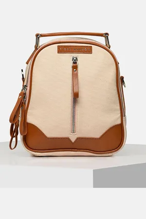 TIGER MARRON Women Contrast Detailed Medium Size Backpack
