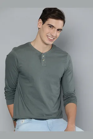 Mast & Harbour Men Pure Cotton Solid Long Sleeves T-shirt