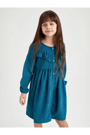 DeFacto Girls Puff Sleeves Ruffled Fit & Flare Dress