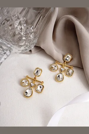 Joker & Witch Gold-Toned Contemporary Studs Earrings