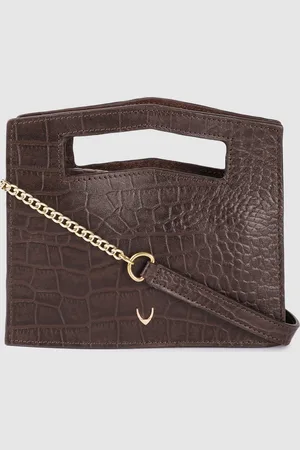 Hidesign Women Brown Animal Textured Leather Structured Sling Bag
