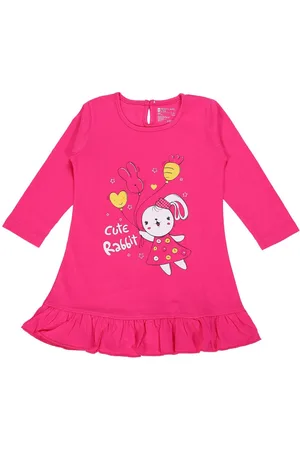 BodyCare Girls Printed A-Line Cotton Dress