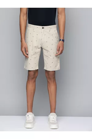 Indian Terrain Men Ray Printed Slim Fit Cotton Shorts