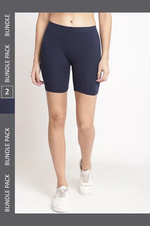 Jinfo Women Pack Of 2 Mid-Rise Cycling Shorts