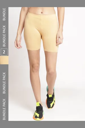 Jinfo Women Pack Of 2 Mid-Rise Cycling Shorts
