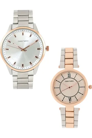 Joker & Witch Set of 2 Lock & Key Stainless Steel Couple Watch Gift Set