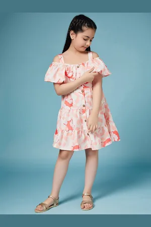pspeaches Girls Floral Puff Sleeve Dress