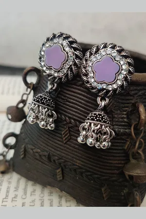 Binnis Wardrobe Purple Contemporary Drop Earrings