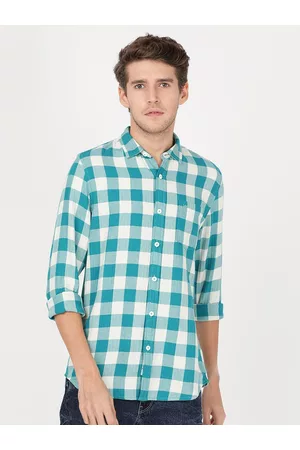 Lee Men Slim Fit Gingham Checked Casual Cotton Shirt