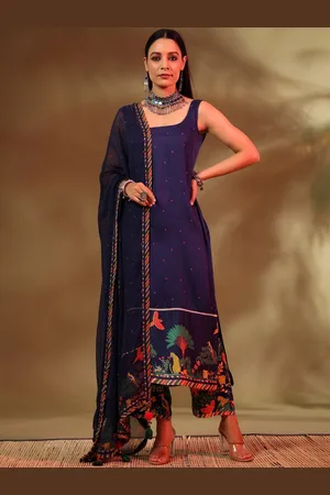 Baise Gaba Ethnic Motifs Printed Satin Kurta