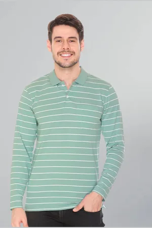 GODFREY Men Striped Polo Collar Cotton T-shirt