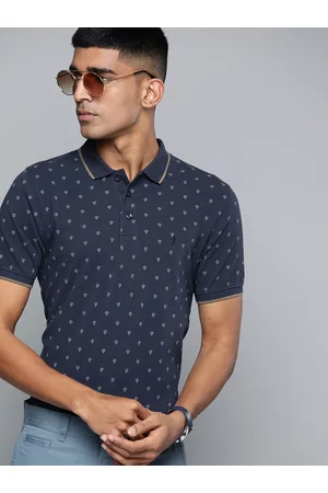 Indian Terrain Men Floral Printed Polo Collar Pure Cotton T-shirt