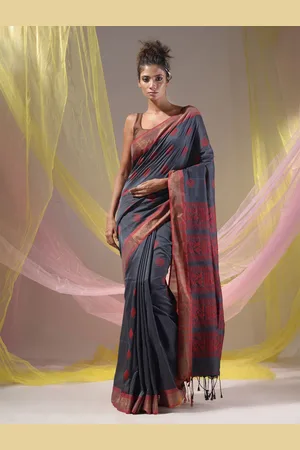 Charukriti Woven Design Zari Silk Blend Saree