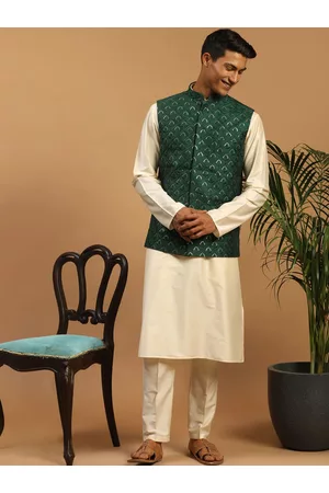Vastramay Men Kurta With Trousers & Nehru Jacket