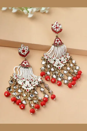 Shining Diva Women Gold-Plated Classic Drop Earrings