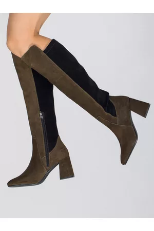 SAINT G. Women Colourblocked High-Top Leather Regular Boots