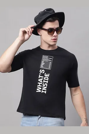DOOR74 Men Typography Printed Cotton T-shirt