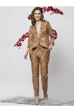 KASSUALLY Women Printed Blazer and Trousers Co-Ords