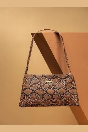 Estalon Animal Textured Structured Shoulder Bag