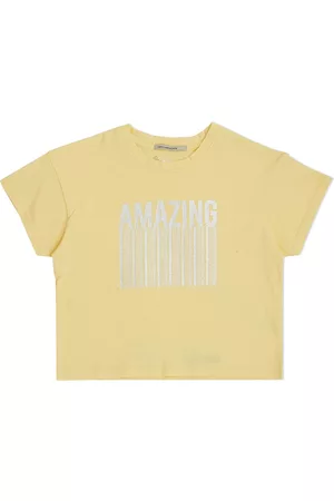 Pepe Jeans Girls Yellow Typography Printed T-shirt