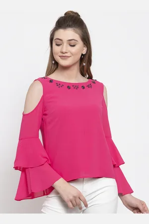 Gipsy Women Fuchsia Pink Solid Top