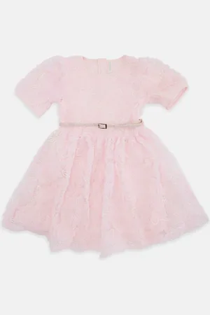 Pantaloons Girls Floral Embroidered Cotton Dress