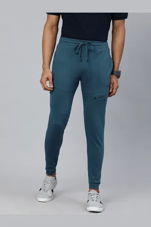 The Indian Garage Co Men Teal Blue Solid Slim-Fit Joggers